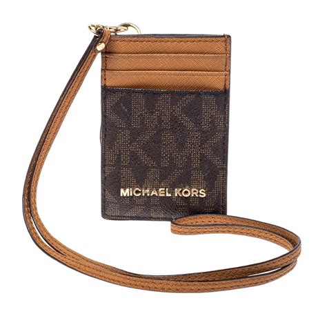 michael kors card holder lanyard|mk id holder.